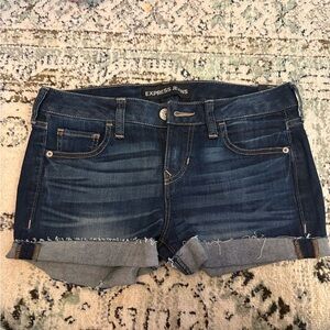 Express Women’s Dark Blue Jean Shorts Low Rise | NWT | 2